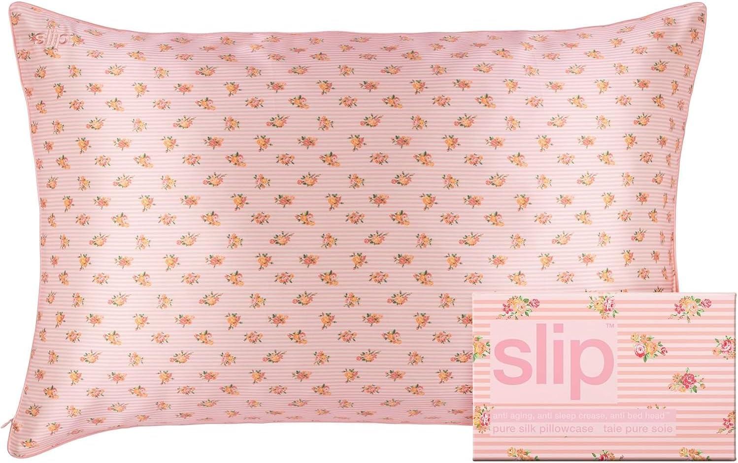 slip The Original Queen Pure Silk Pillow Case - 100% Pure 22 Momme Mulberry Silk - Queen Size Standard Pillow Case - Anti-Aging, Anti-BedHead, Anti-Sleep Crease, Petal (20" x 30")