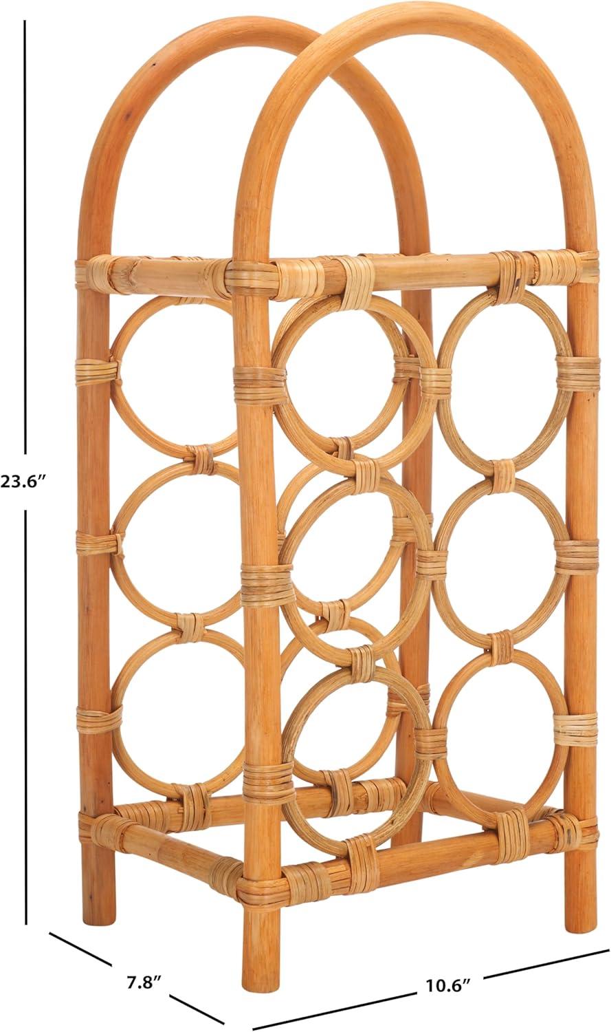 Natural Rattan 6-Bottle Coastal Wine Rack