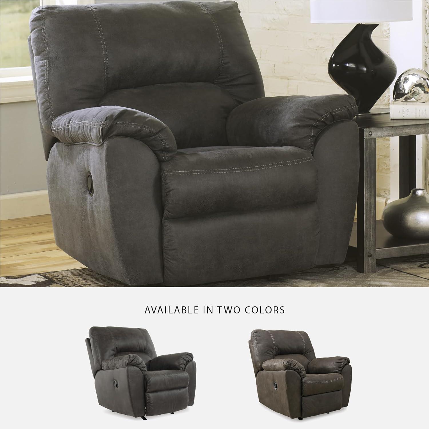 Signature Design by Ashley Tambo Fabric Rocker Recliner in Pewter