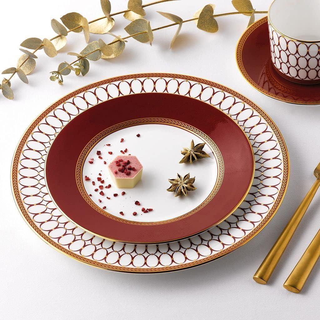 Renaissance Red and Gold Porcelain Soup Plate