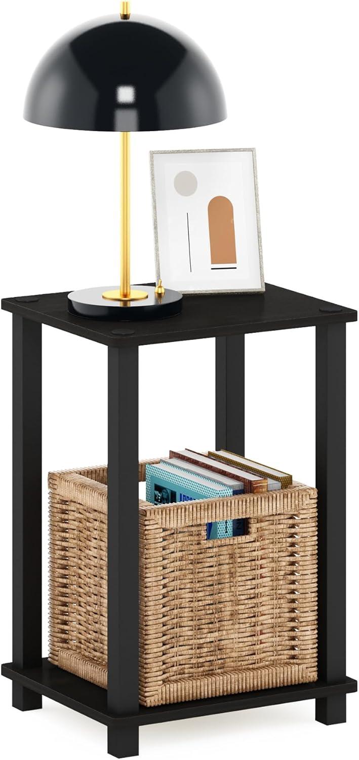 Furinno Simplistic End Table, Small, Espresso/Black