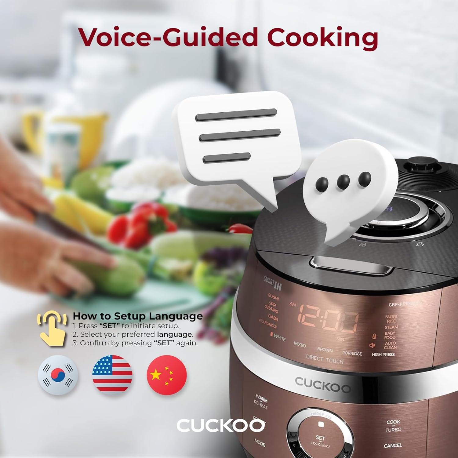 CUCKOO 10-Cup Induction Heating Pressure Rice Cooker and Warmer Bronze: 14 Settings, Automatic Keep Warm, Dishwasher-Safe Parts
