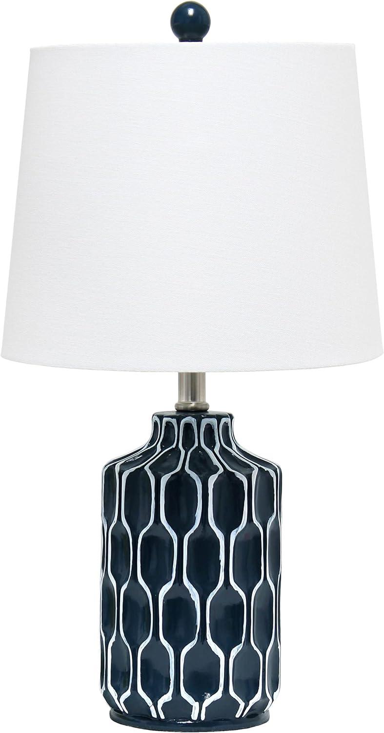 Sophisticated Blue and White Handpainted Resin Table Lamp