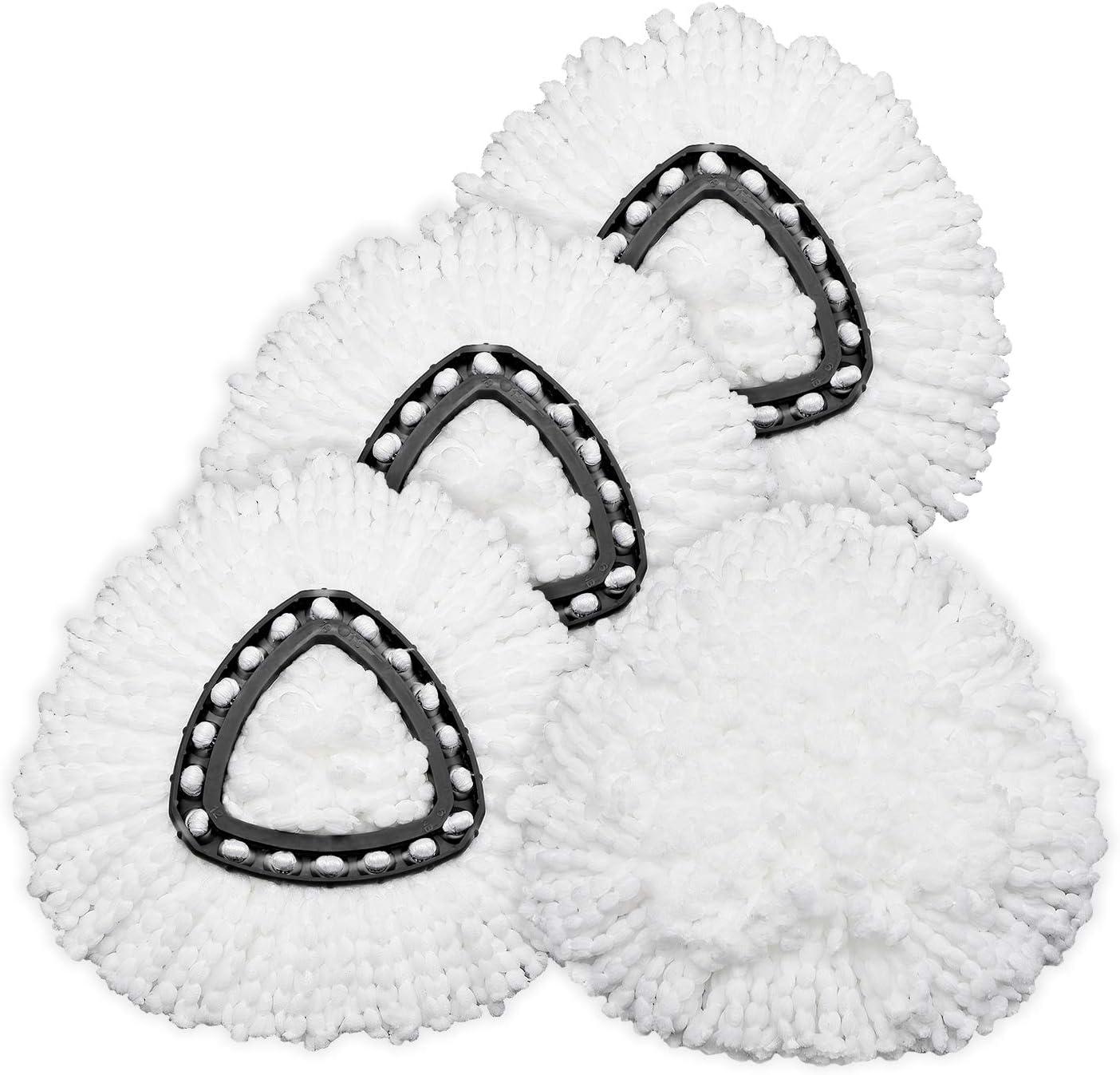 3-Pack White Microfiber Spin Mop Replacement Heads