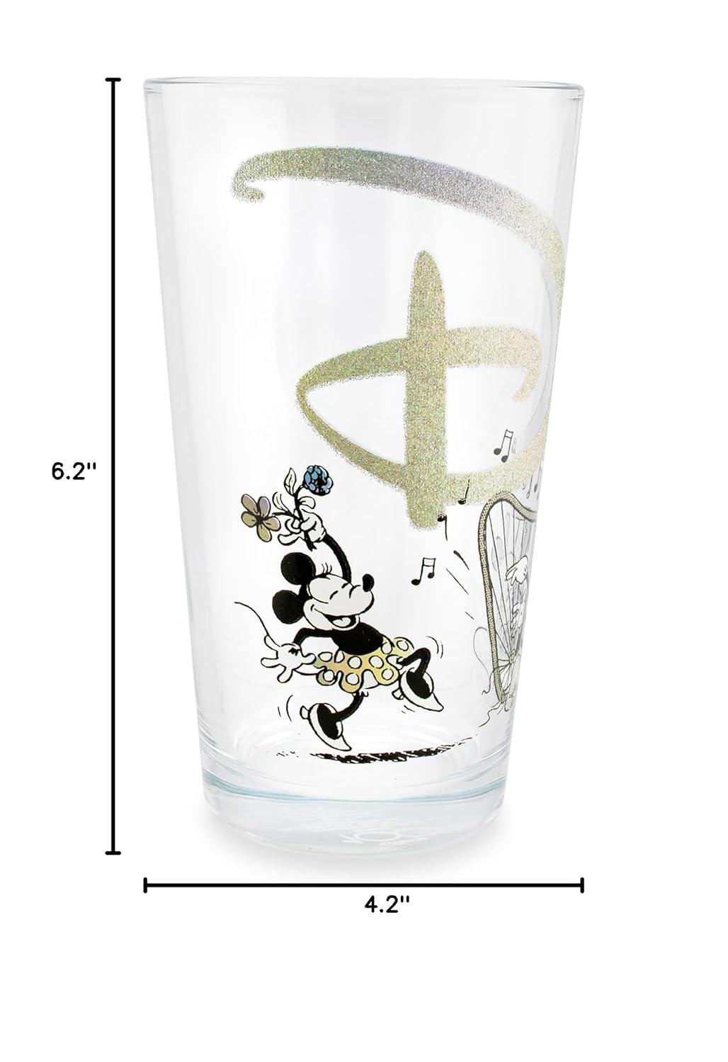 Disney 100 Years of Wonder Glitter Pint Glass | Holds 16 Ounces
