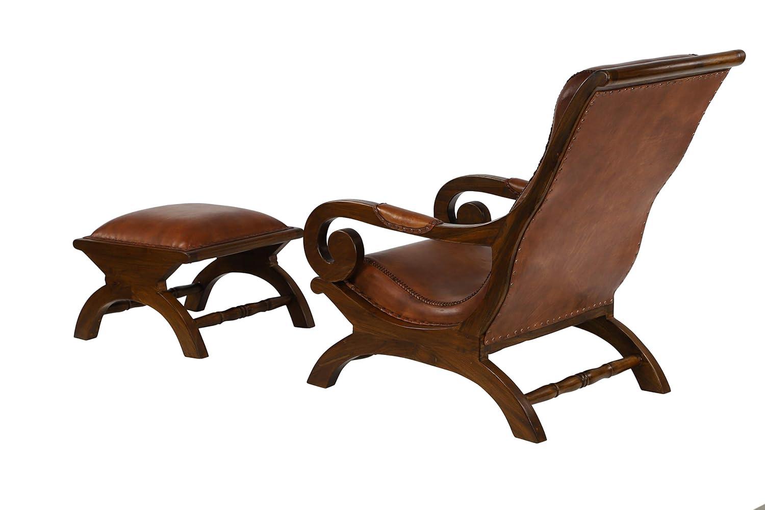 Traditional Leather Accent Chair Dark Brown - Olivia & May: Sturdy, Sophisticated, No Assembly Required