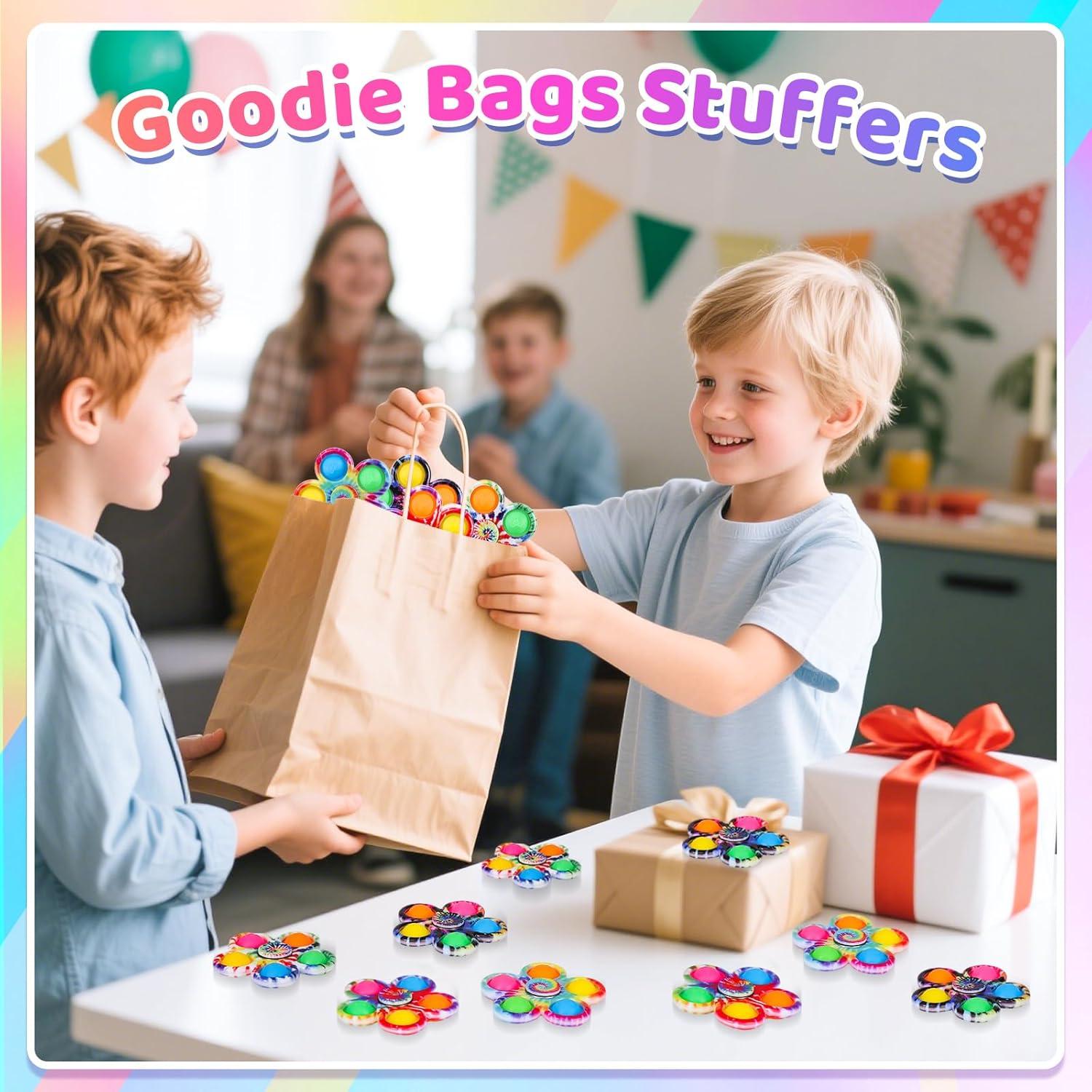 Gigilli 24 Pack Party Favors Fidget Spinners for Kids 4-8 8-12, Goodie Bags Stuffers for Kids 3-5, Pop Mini Fidget Toys Bulk ADHD Classroom Prizes, Toddler Birthday Party Gifts, Adult Anxiety Toys