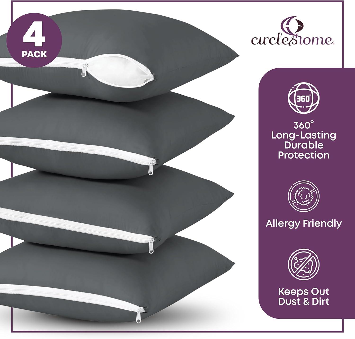 Circles Home, 100% Cotton Zippered Pillow Protector
