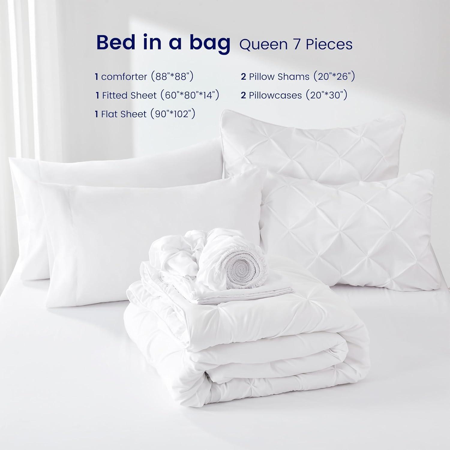 Bed-in-A-Bag Pleated Comforter Set with Bed Sheets