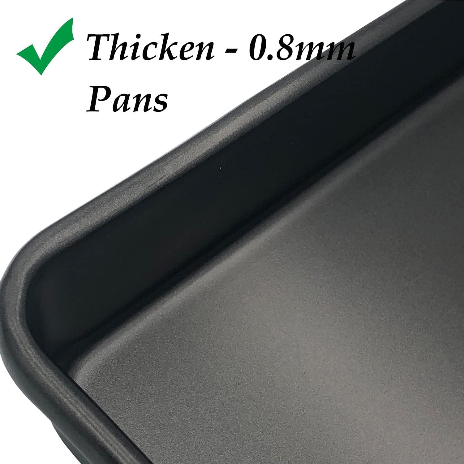 11 Inch Baking Sheets Pan Nonstick Set of 2, Walooza 2-inch Deep Baking Trays, 11X9 Inch Cookie Sheet Replacement Toaster Oven Tray, Non Toxic & Heavy Duty & Easy Clean