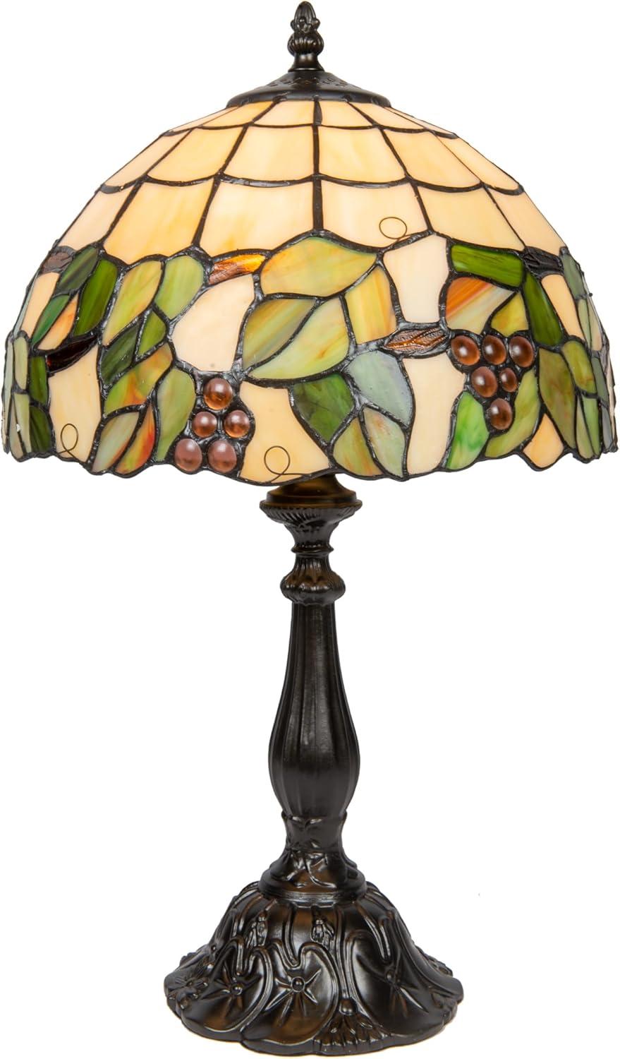 Dale Tiffany Geometric Resin & Art Glass Table Lamp in Dark Coffee/Green