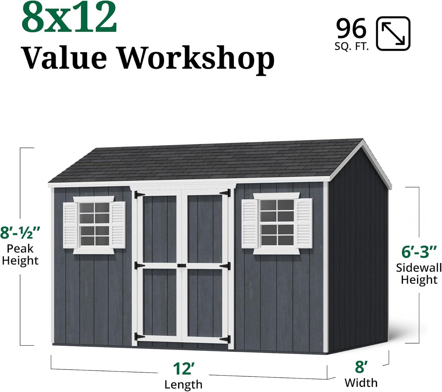 Little Cottage Co. Value Workshop Outdoor Wood Storage Shed