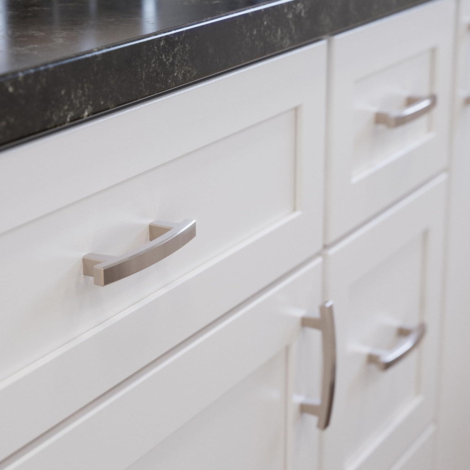 Brushed Nickel 3'' Bar Cabinet Pulls with Mounting Hardware