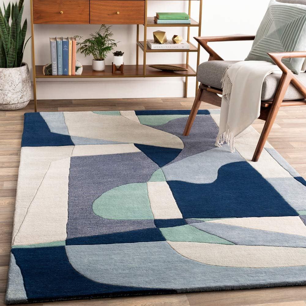 Gaye Wool Teal/Navy/Beige Rug