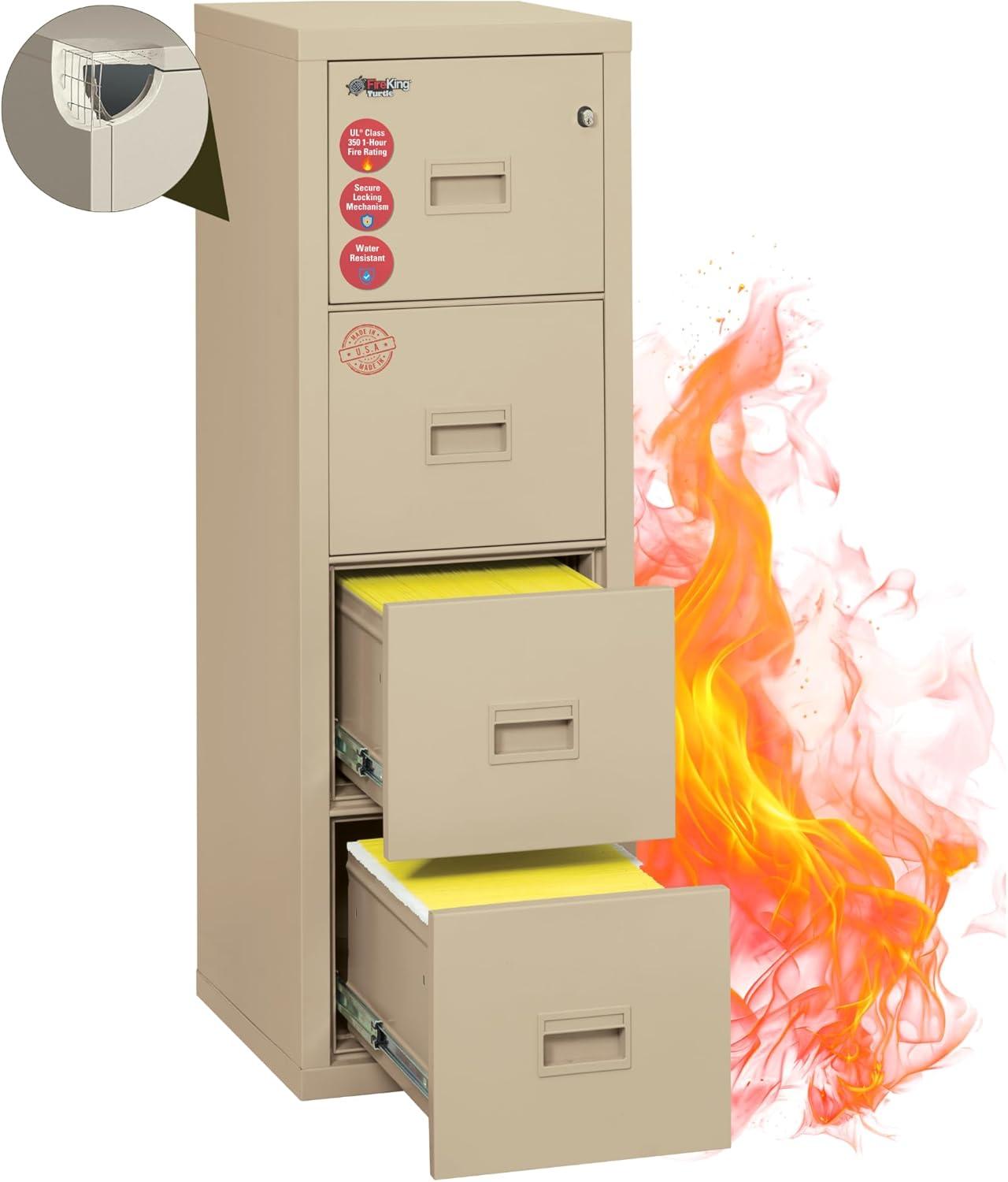 FireKing Compact Turtle® 17.75'' Wide 4 -Drawer Steel File Cabinet