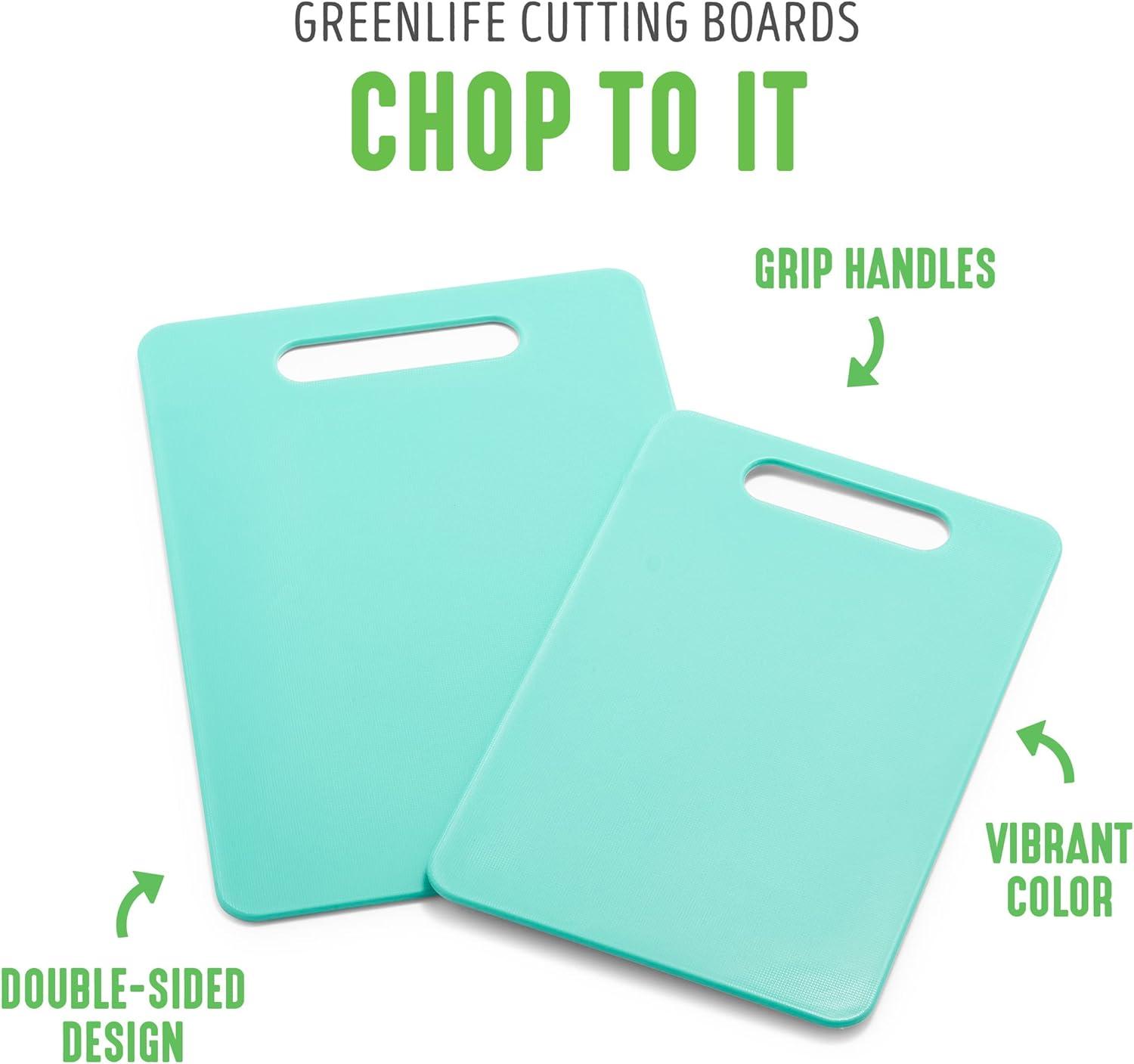 GreenLife 2-Piece Cutting Board Set, Medium & Large, 2pc, Turqouise