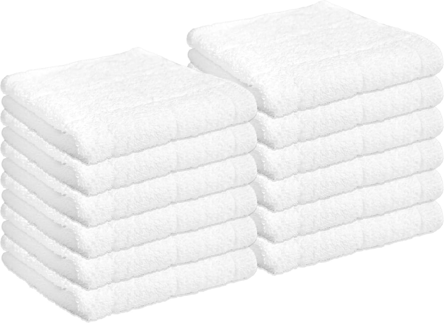 Arkwright Home Kitchen Dishcloths (12 Pack) - Cotton, 12x12 in. - White