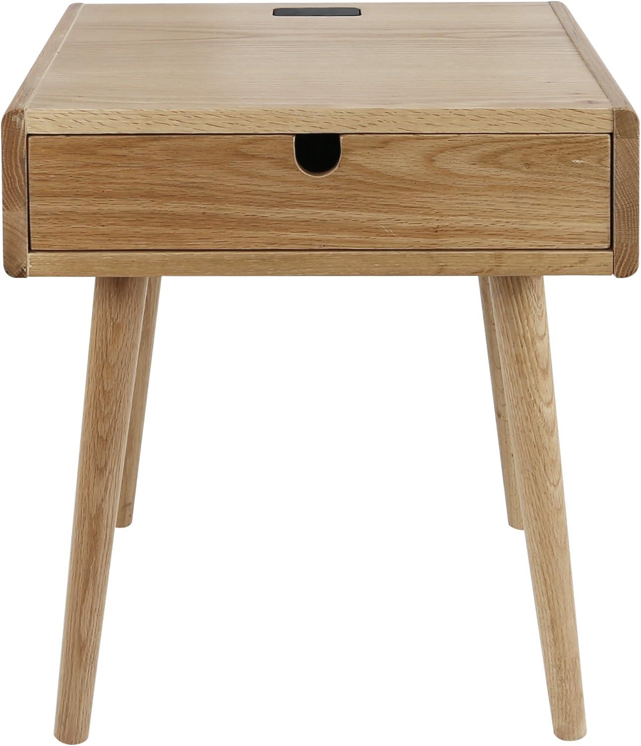 Freedom Nightstand/End Table with USB Ports Made of Solid Oak