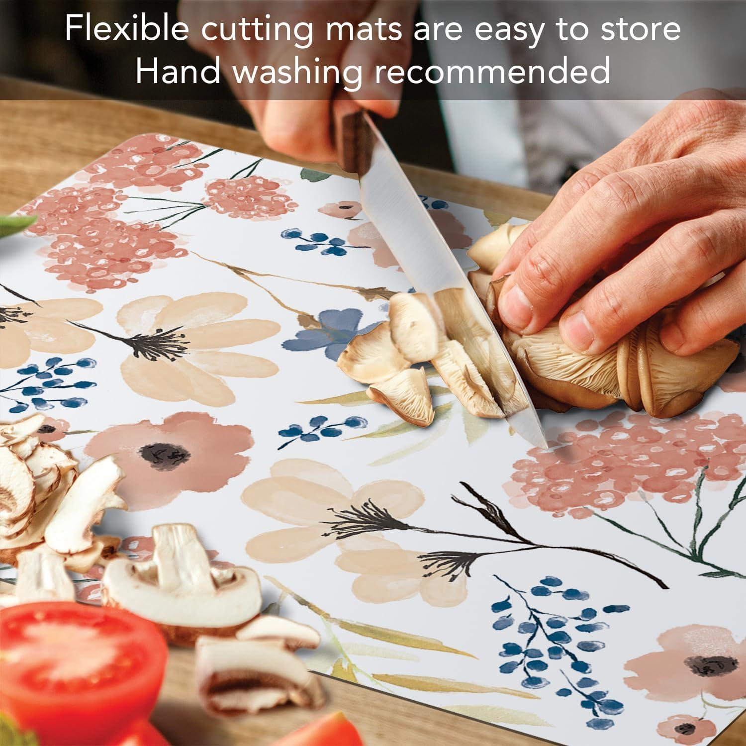 Cut N' Funnel "Meadow" Flexible Plastic Cutting Board Mat