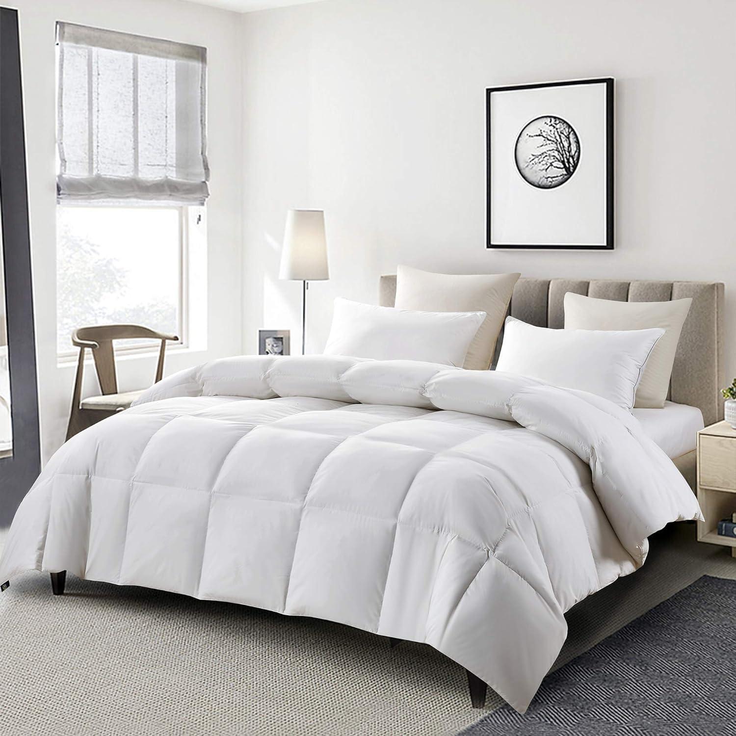 Serta Serta Super Soft 233 Thread Count White Goose Feather And Down Fiber Comforter By Serta All Season Full / Queen