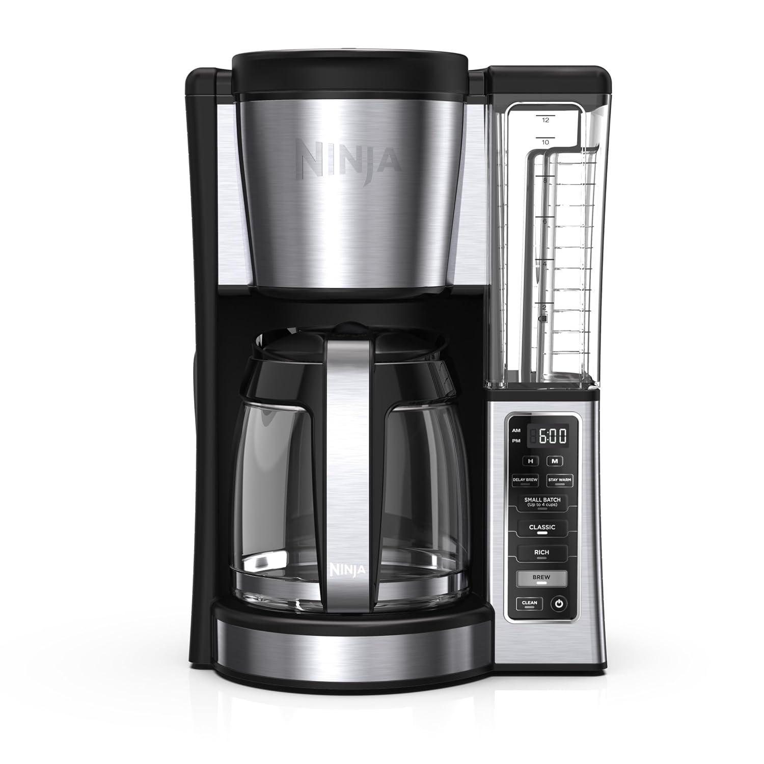 Ninja® 12-Cup Programmable Coffee Brewer, 2 Brew Styles, Adjustable Warm Plate, 60oz Water Reservoir, Delay Brew - Black/Stainless Steel