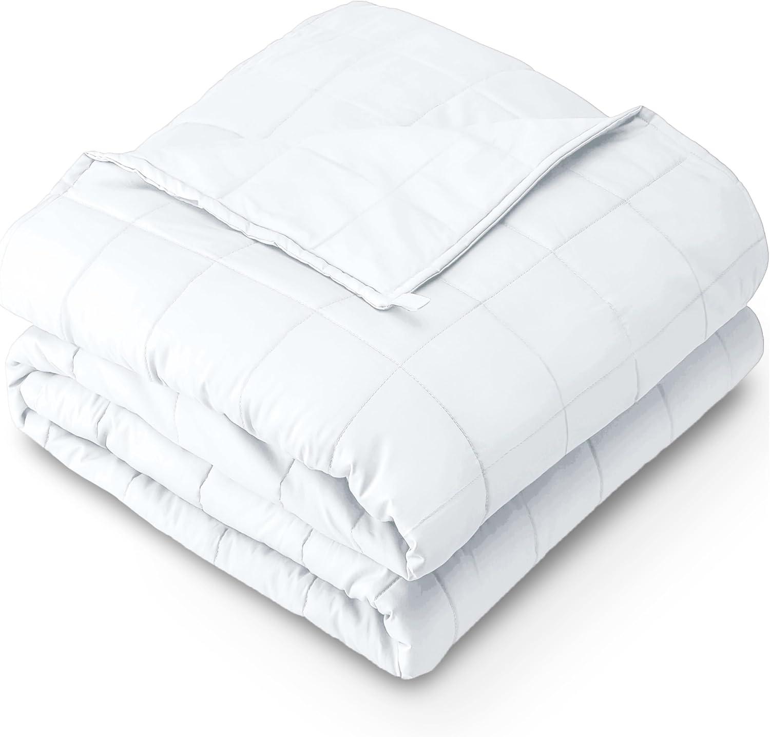 12 lb 48" x 72" Weighted Blanket Cotton White by Bare Home