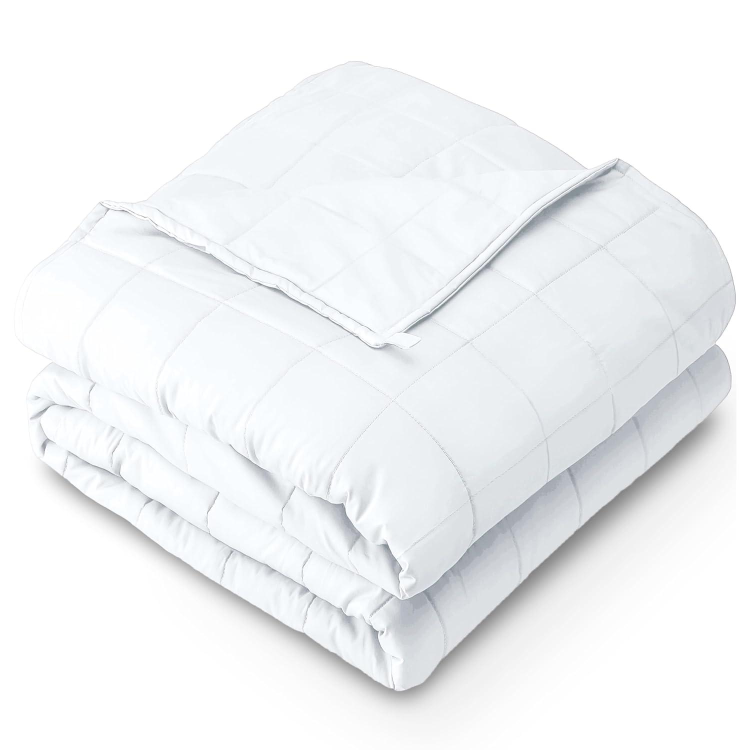 12 lb 48" x 72" Weighted Blanket Cotton White by Bare Home