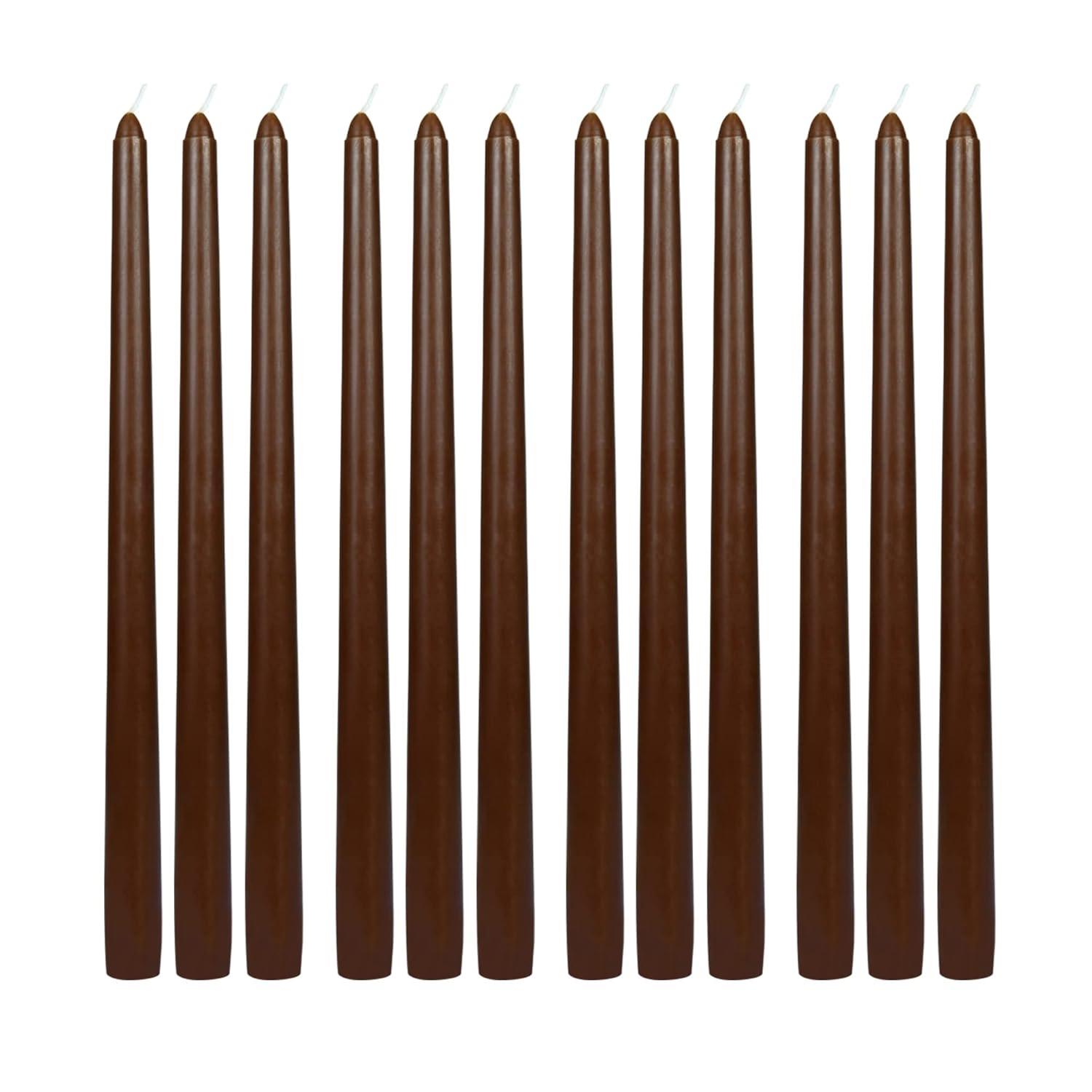 Zest Candle 12 Piece Taper Candles 12 Inch Brown