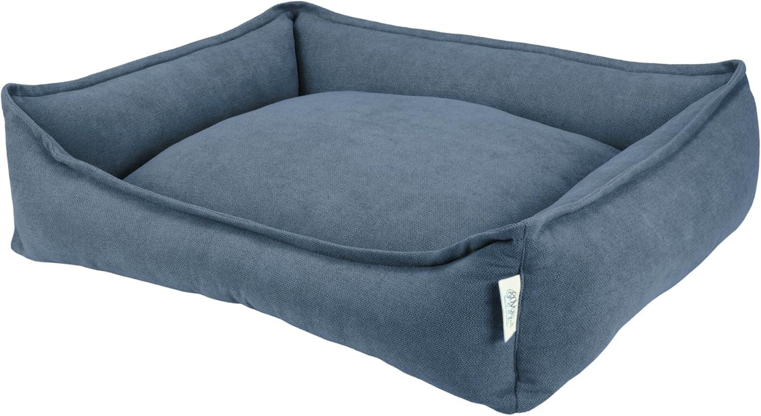 Arlee Home & Pet Cresent Lounger Orthopedic Eco-Friendly Memory Foam Dog Bolster Bed - Blue - S