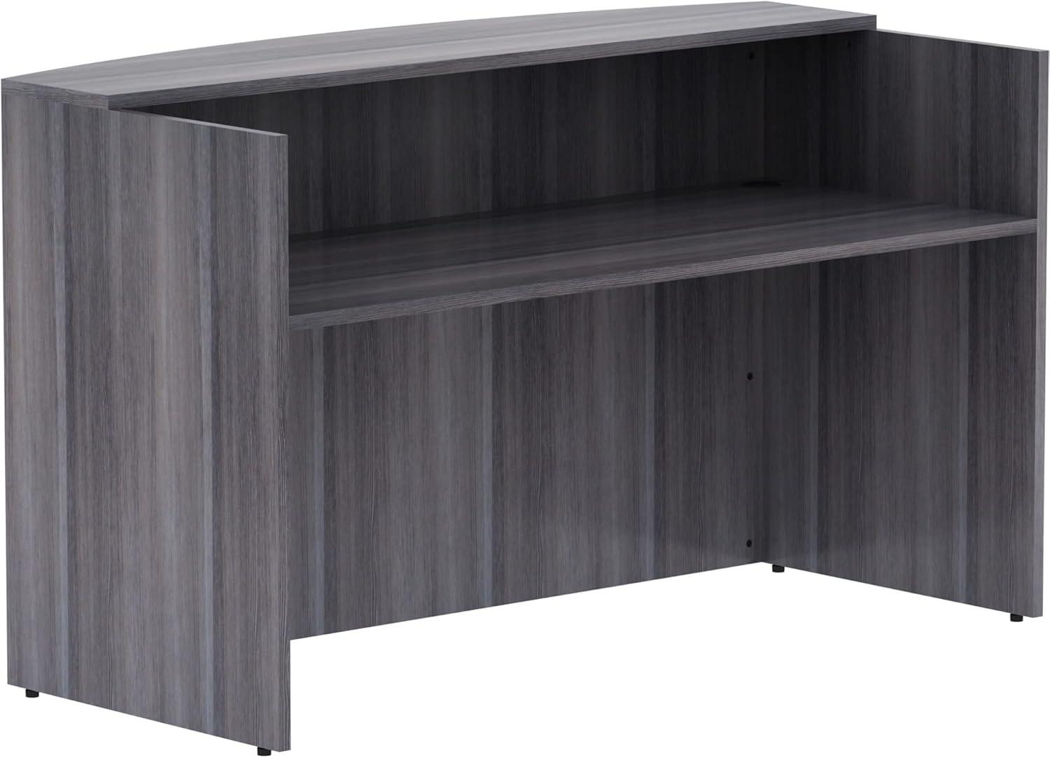 Lorell LLR69595 72 in. Weathered Charcoal Laminate Reception Desk