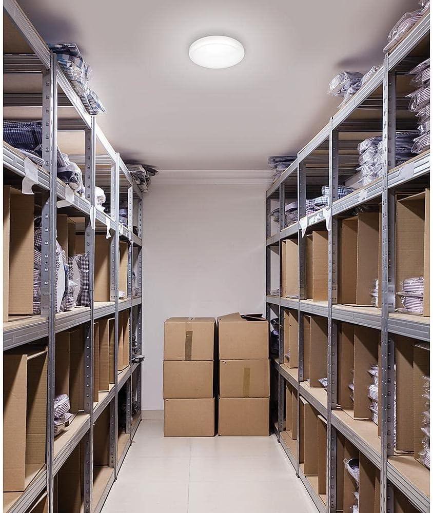 Hampton Bay 12 in. Round LED Flush Mount Light Pantry Laundry Closet Light 1000 Lumens Dimmable 4000K Bright White, 54074391