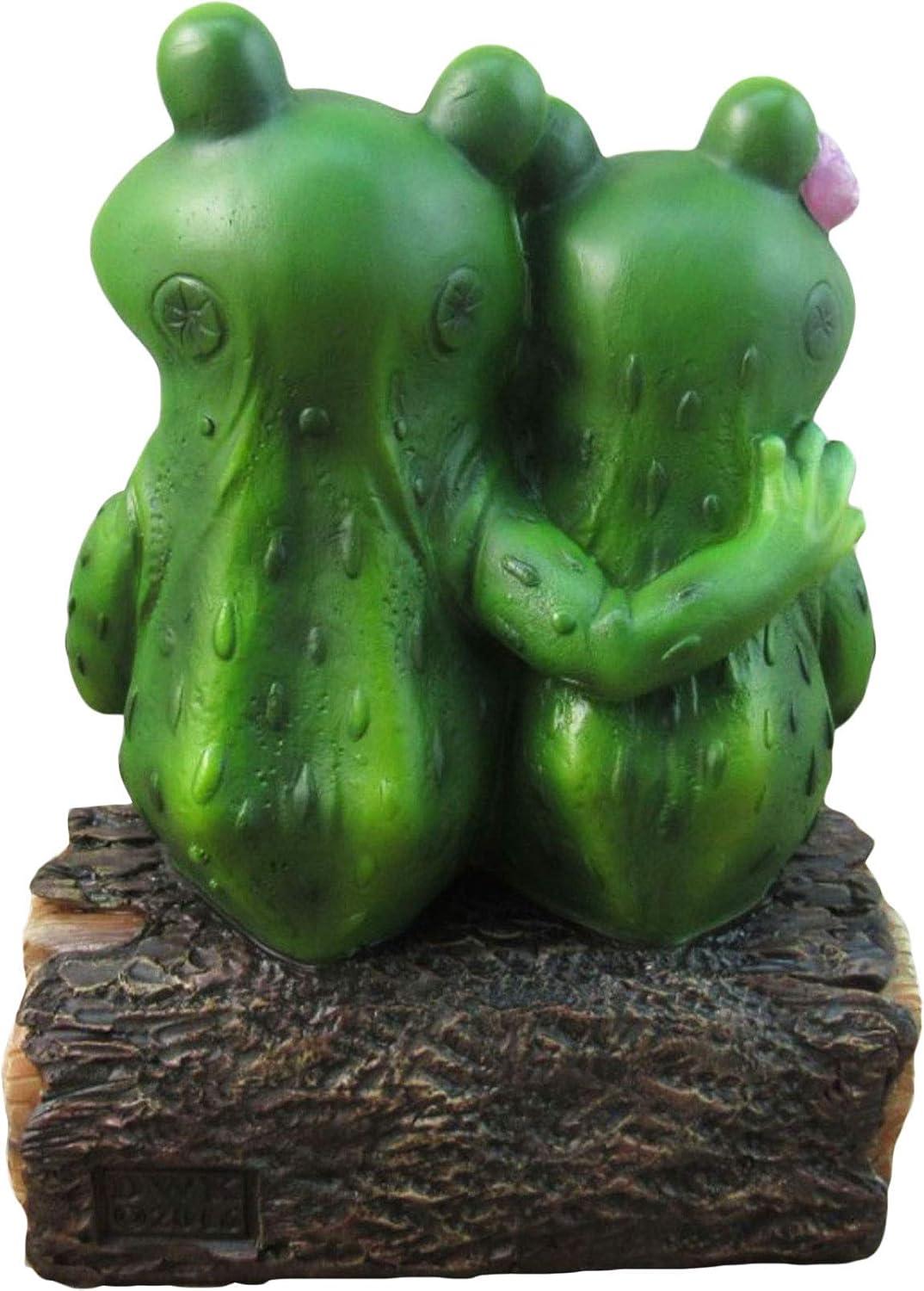 "So Hoppy Together" Adorable Amphibian Couple Decorative Resin Frogs Figure