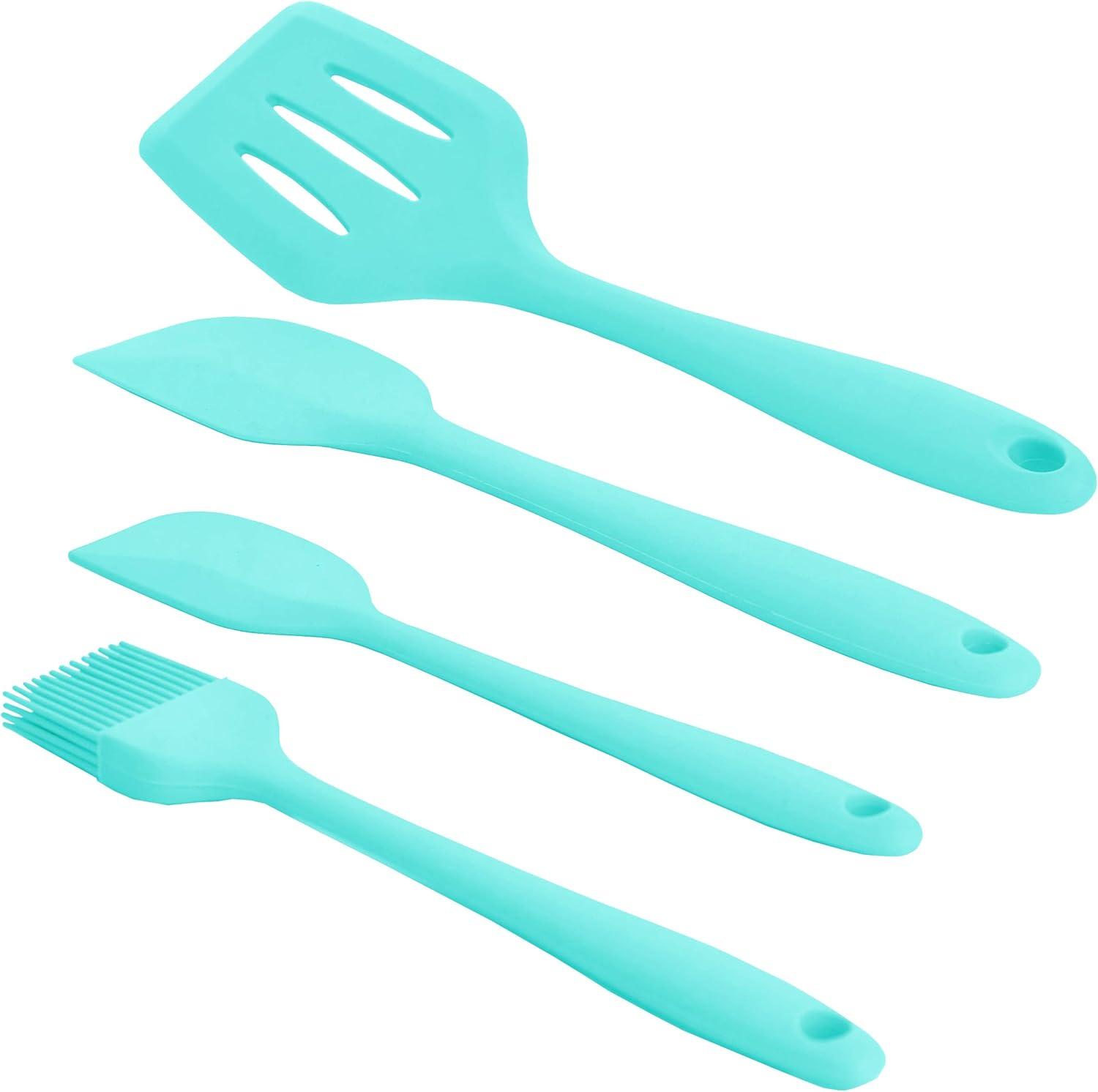 MegaChef Light Teal Silicone Cooking Utensils, Set of 12