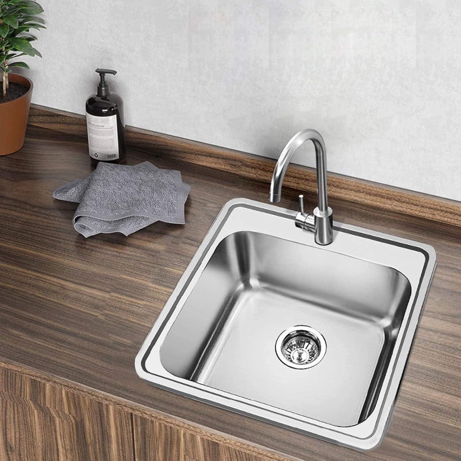 Craftsmen Series 15'' L Drop-In Single Bowl Stainless Steel Kitchen Sink