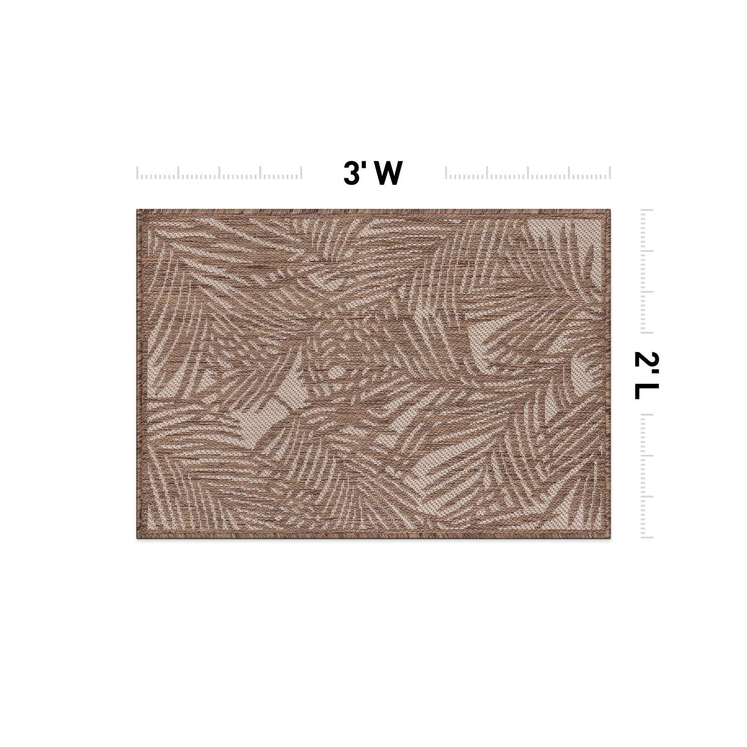 World Rug Gallery Contemporary Palm Leaf Textured Flat Weave Indoor/Outdoor Area Rug - NAVY 2'x3'