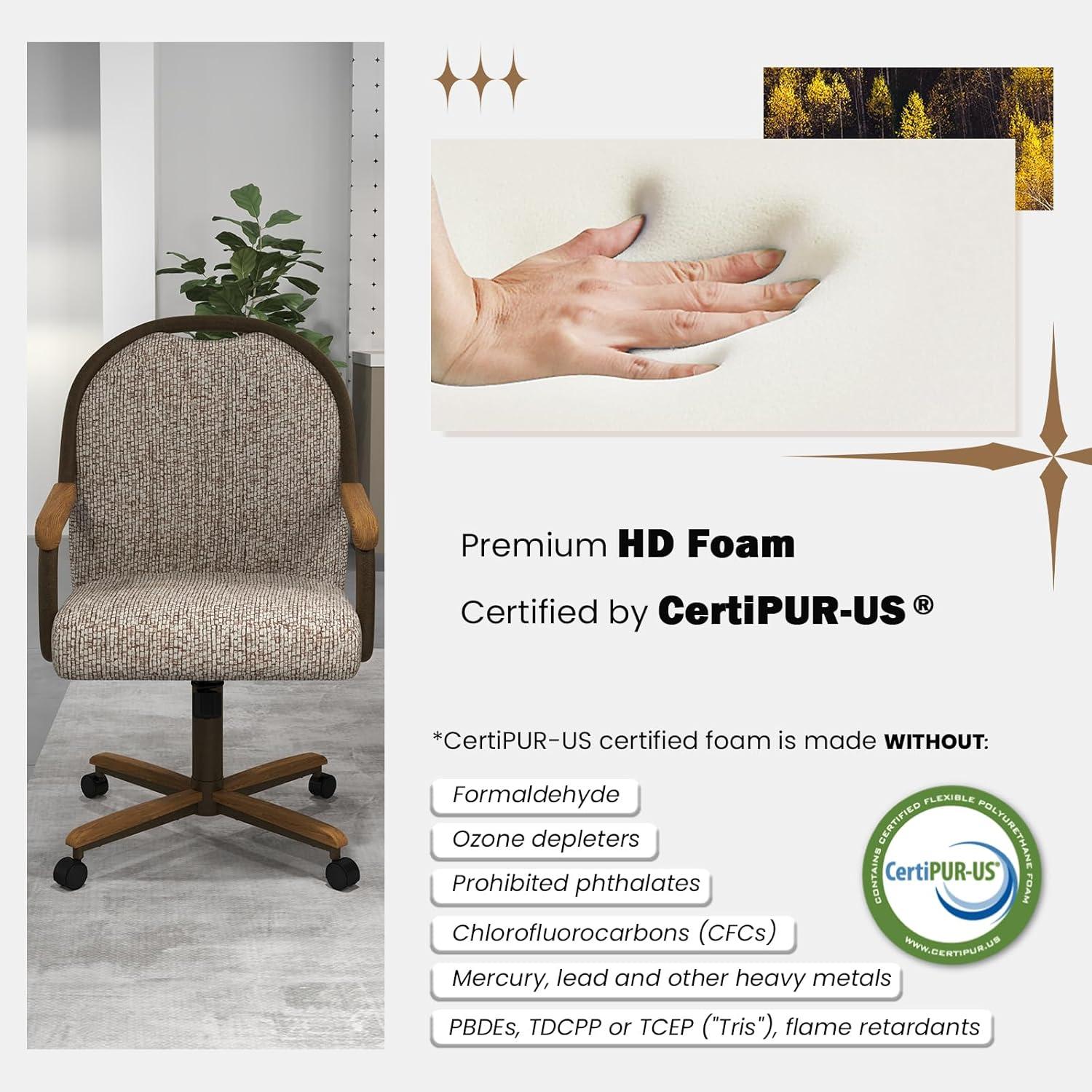 Chromcraft Douglas Swivel Dining Chair in Chestnut and Texture Bronze (Set of 2)