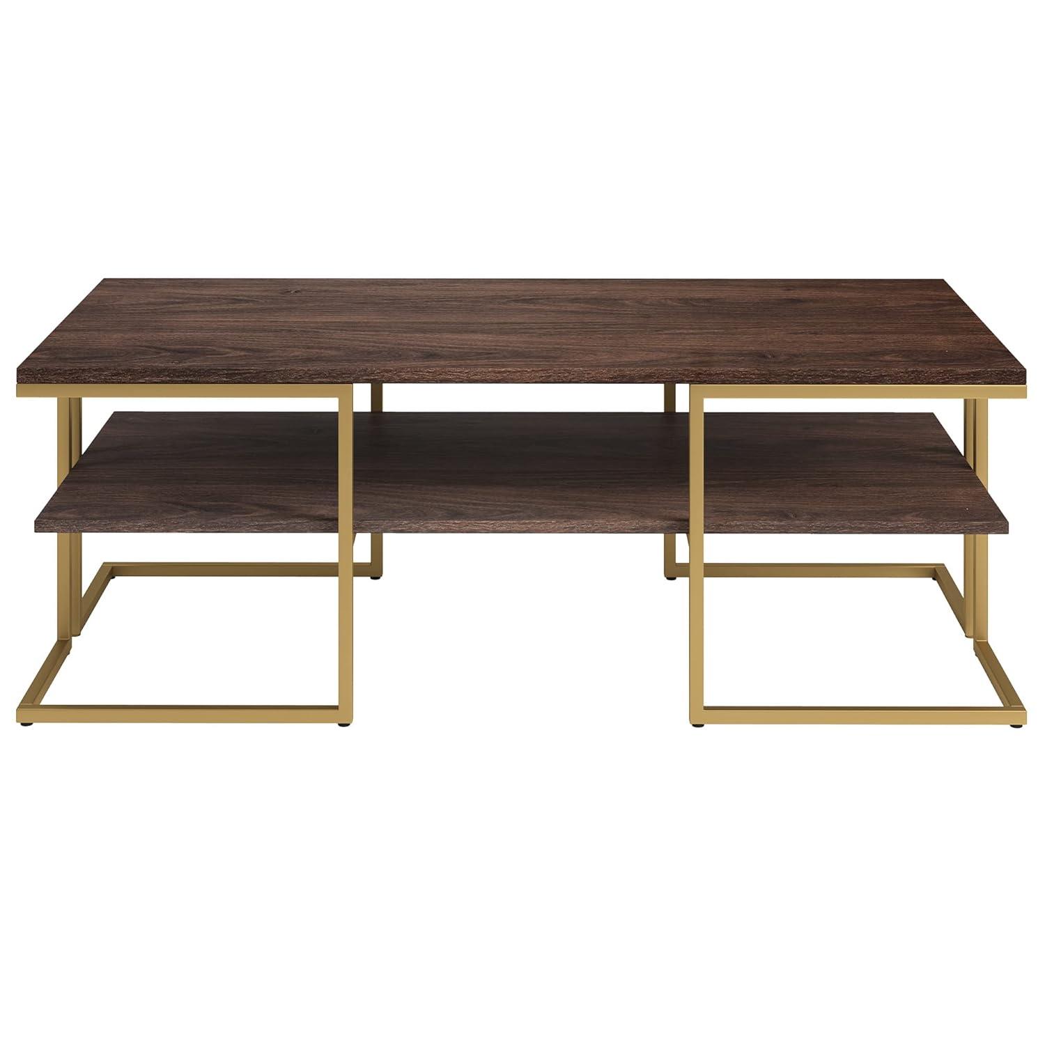Henn&Hart 45" Gold Coffee Table