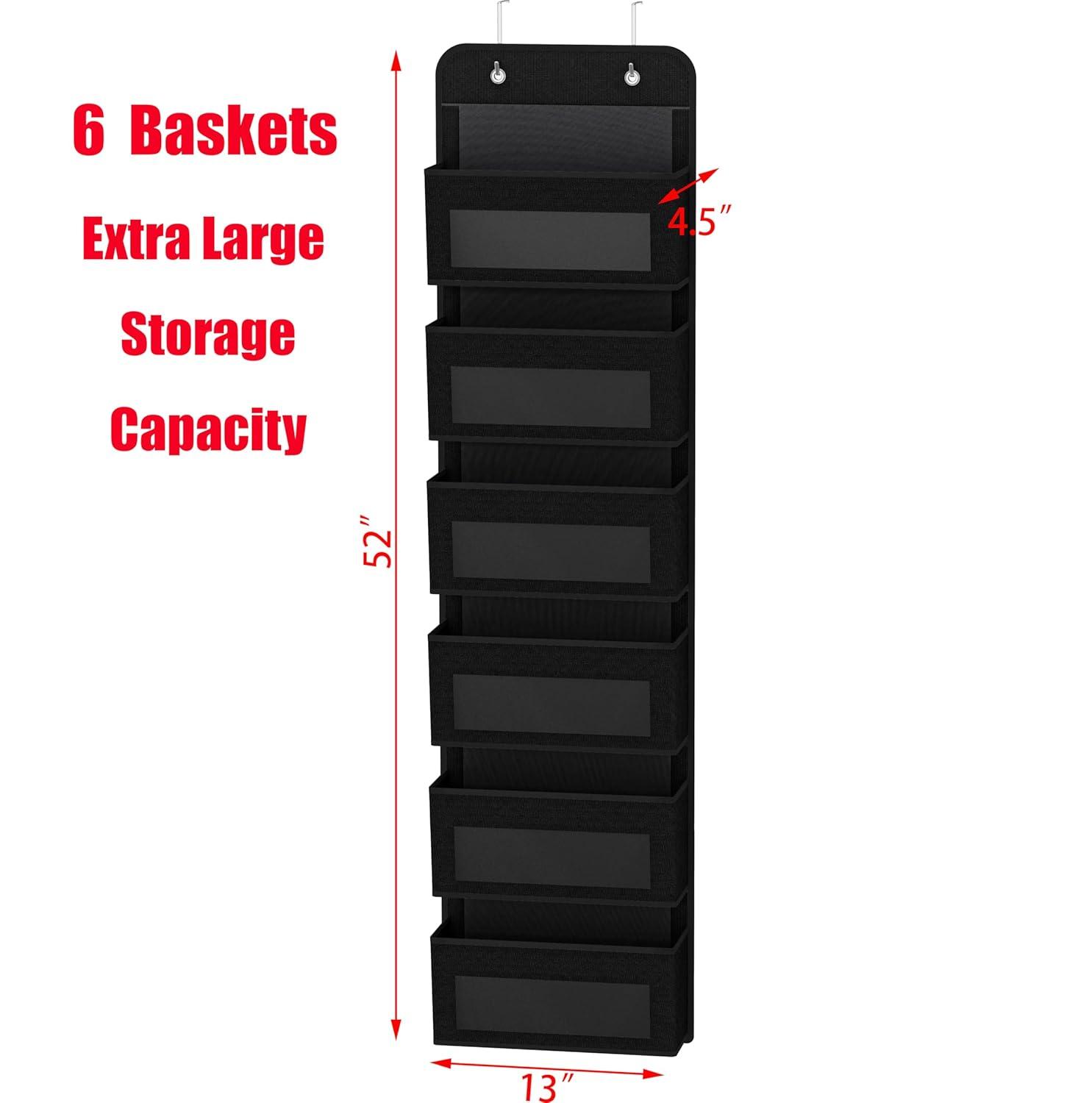 Simple Houseware Baby Over The Door Hanging Organizer Storage, 6 Clear Window Pocket, Beige