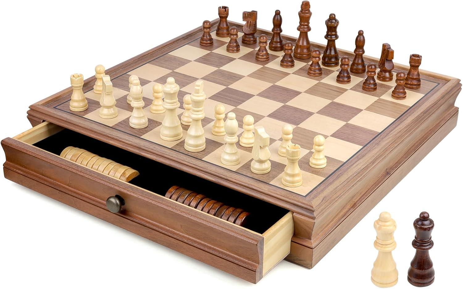 VEVOR 15'' L Solid Wood Chess Game Set