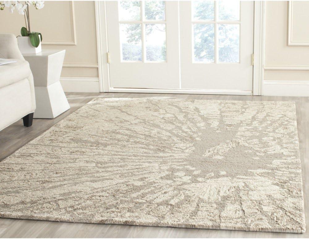 Jefferson Abstract Handmade Tufted Wool Taupe Area Rug