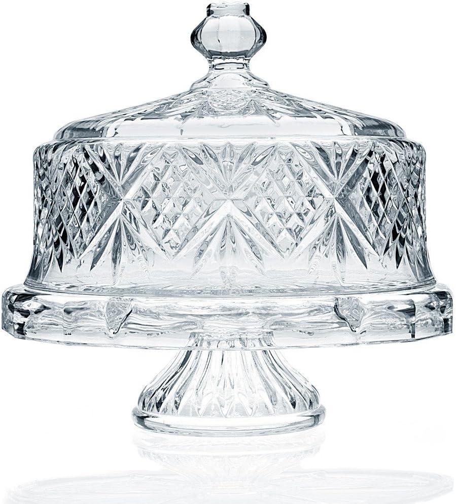 Godinger Silver Art Co Dublin Crystal Footed Cake Dome
