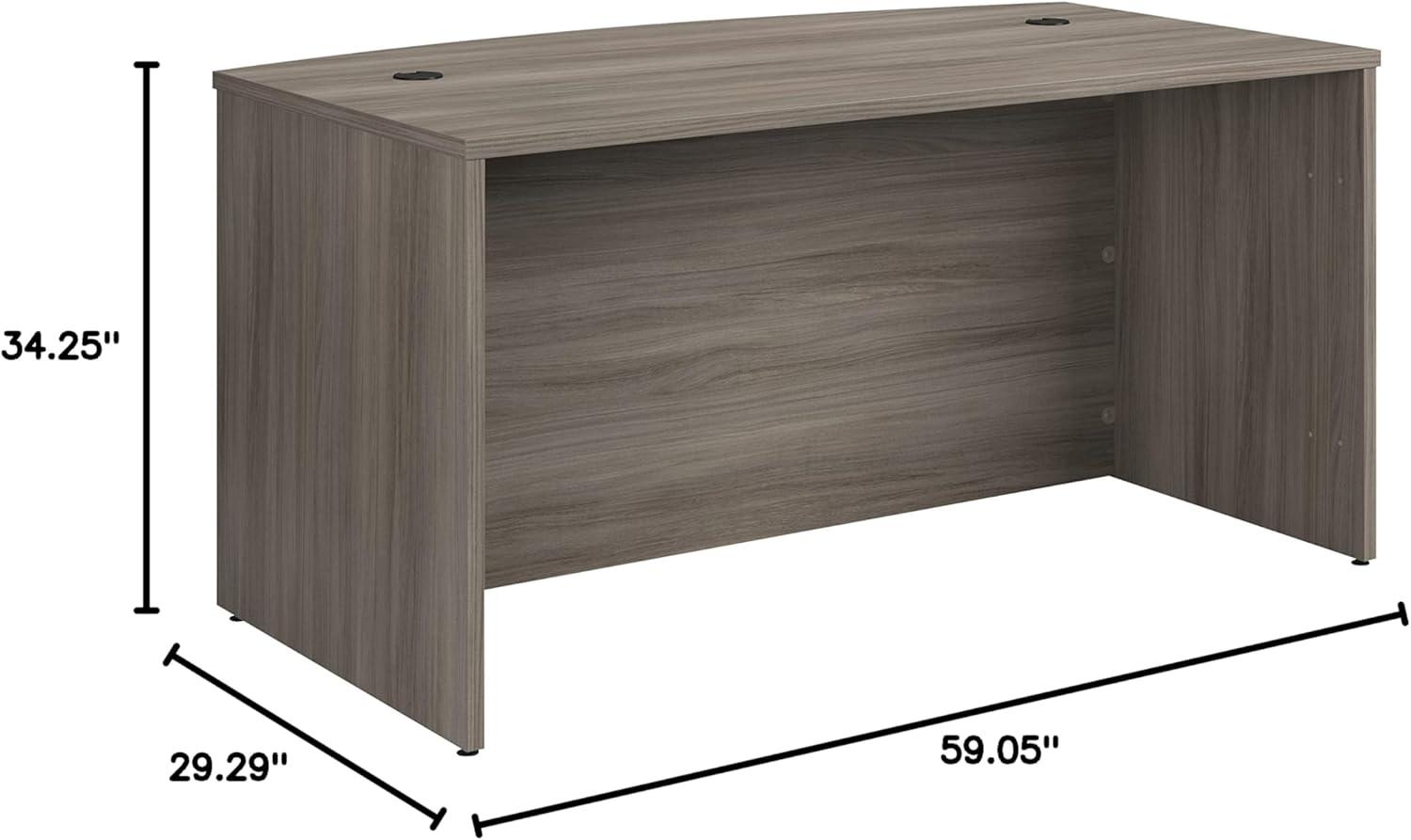 Hudson Elm 60'' Bowfront Executive Desk with Melamine Top