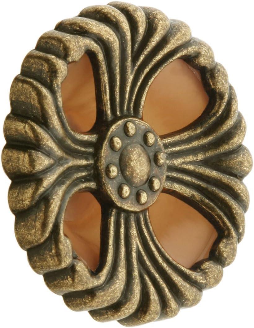 Antique Brass 2" Cabinet Knob with Bakelite Insert