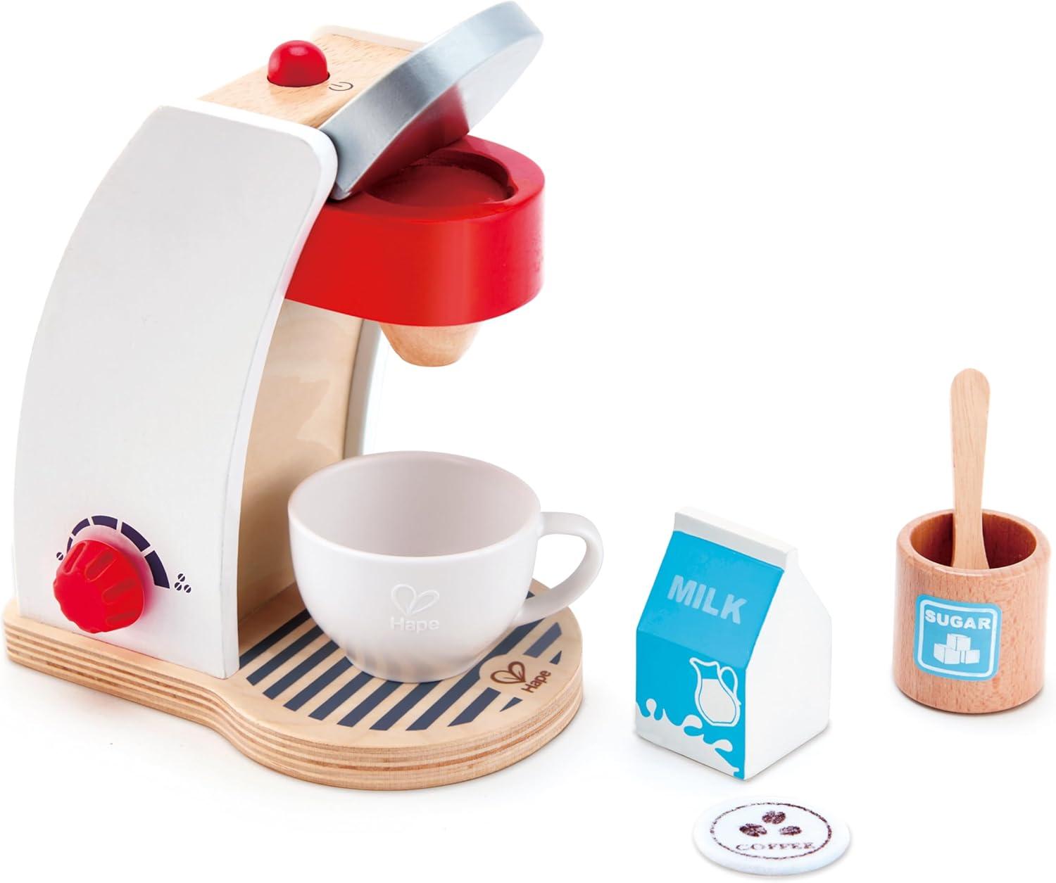 Playful Barista Wooden Coffee Maker Playset, 6-Piece in White