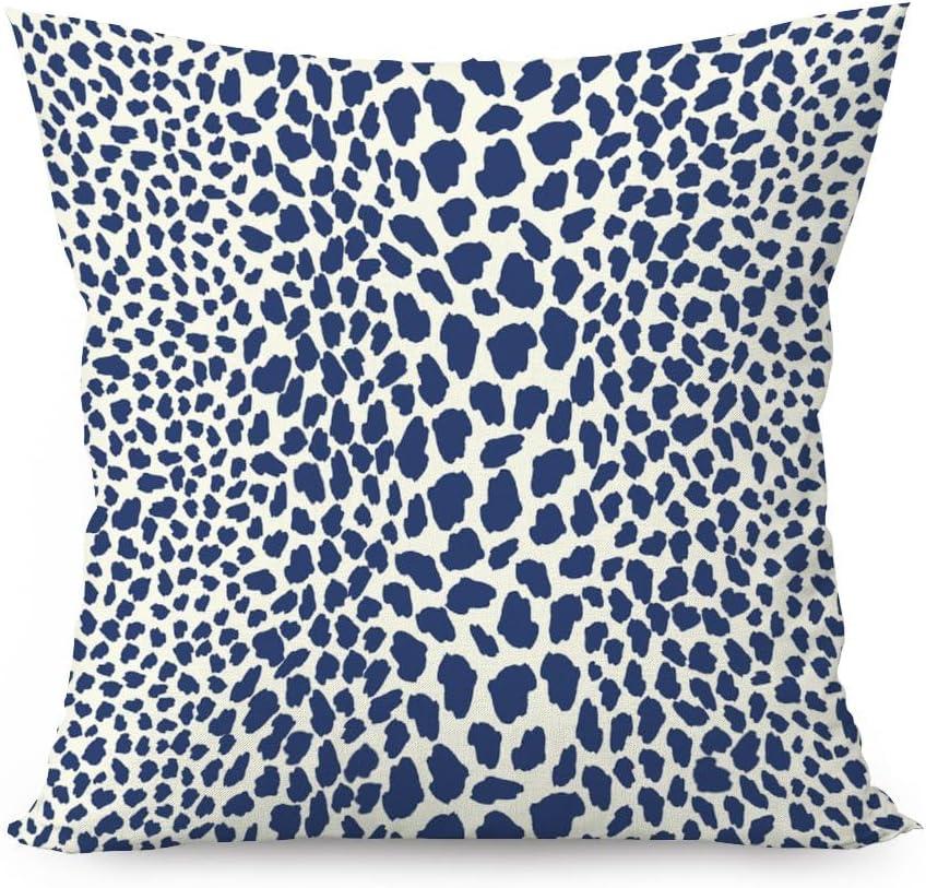 Navy Blue and White Cheetah Print Euro Pillowcase