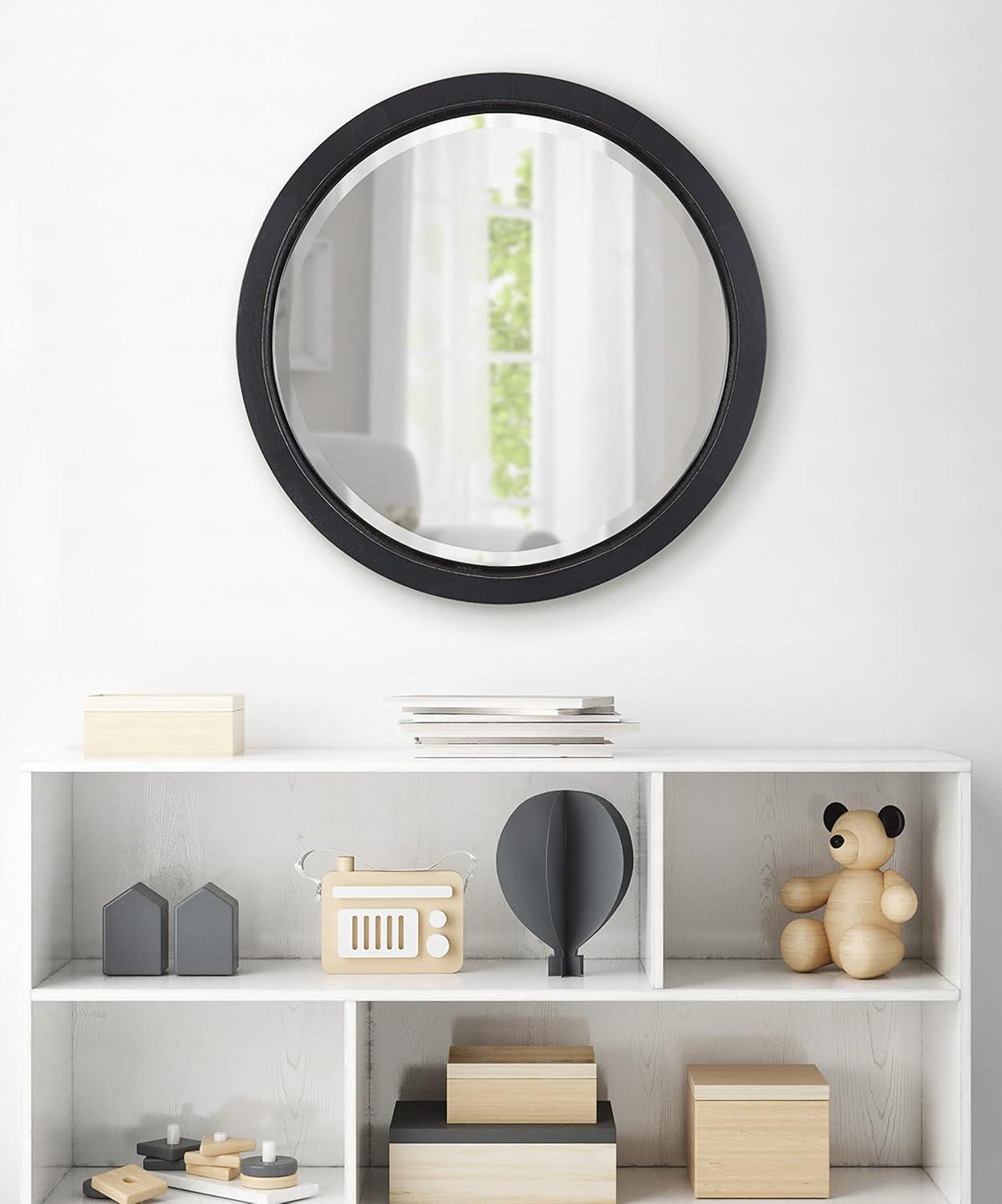 18&#34; x 18&#34; Hogan Round Framed Decorative Wall Mirror White - Kate &#38; Laurel All Things Decor