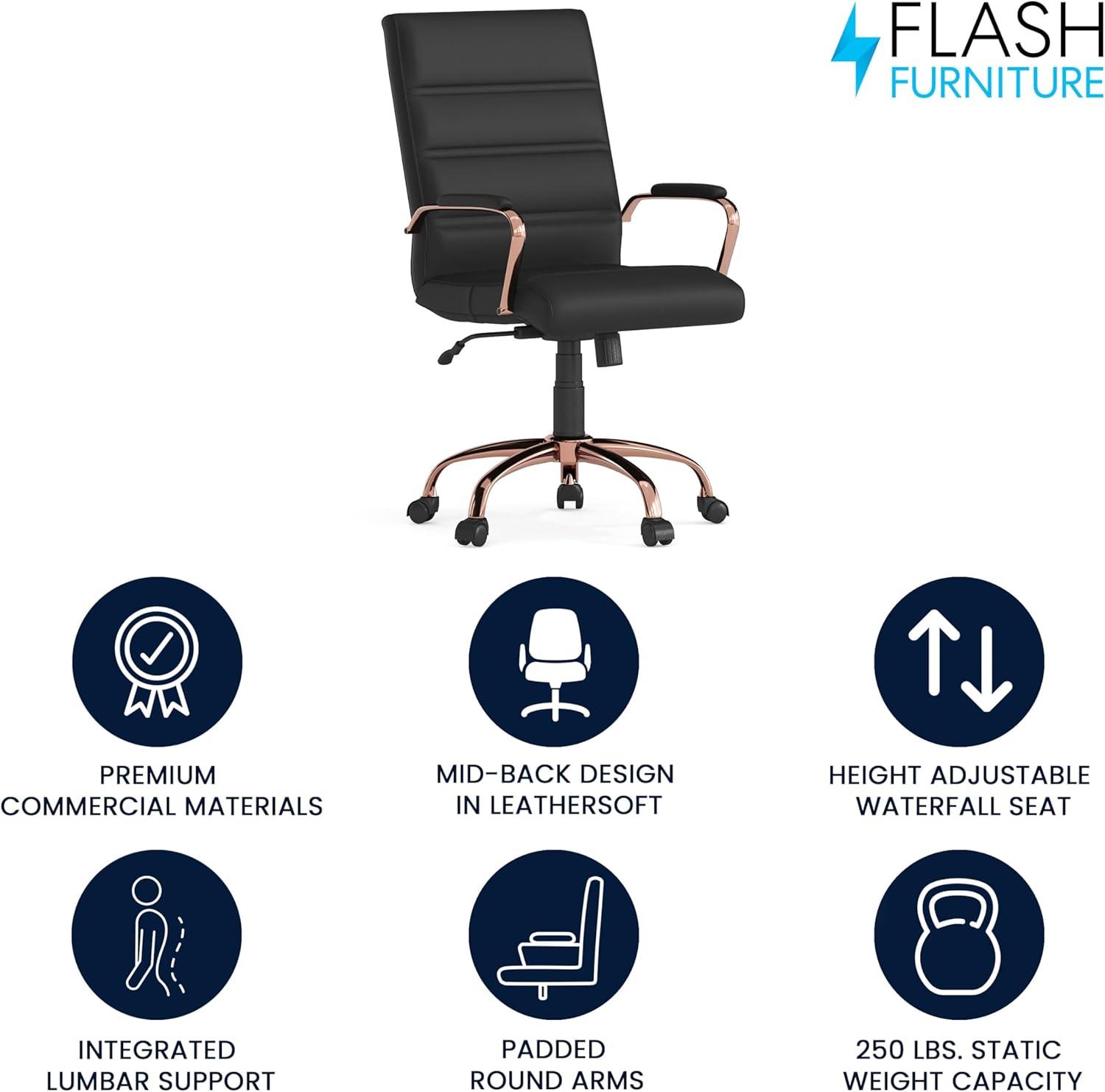 Flash Furniture Mid-Back Executive Swivel Office Chair with Metal Frame and Arms