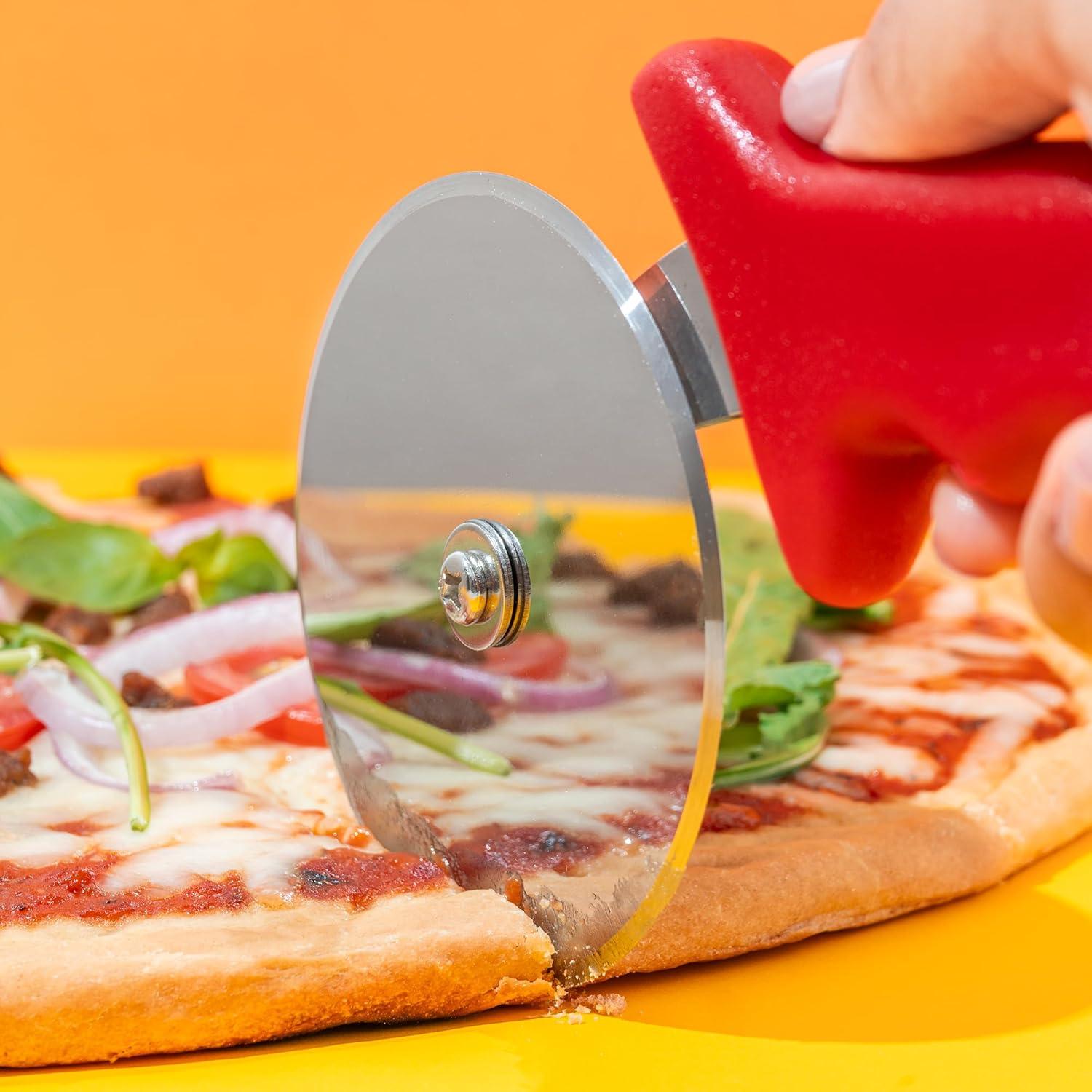 Red Plastic Handle Stainless Steel Pizza Cutter Wheel