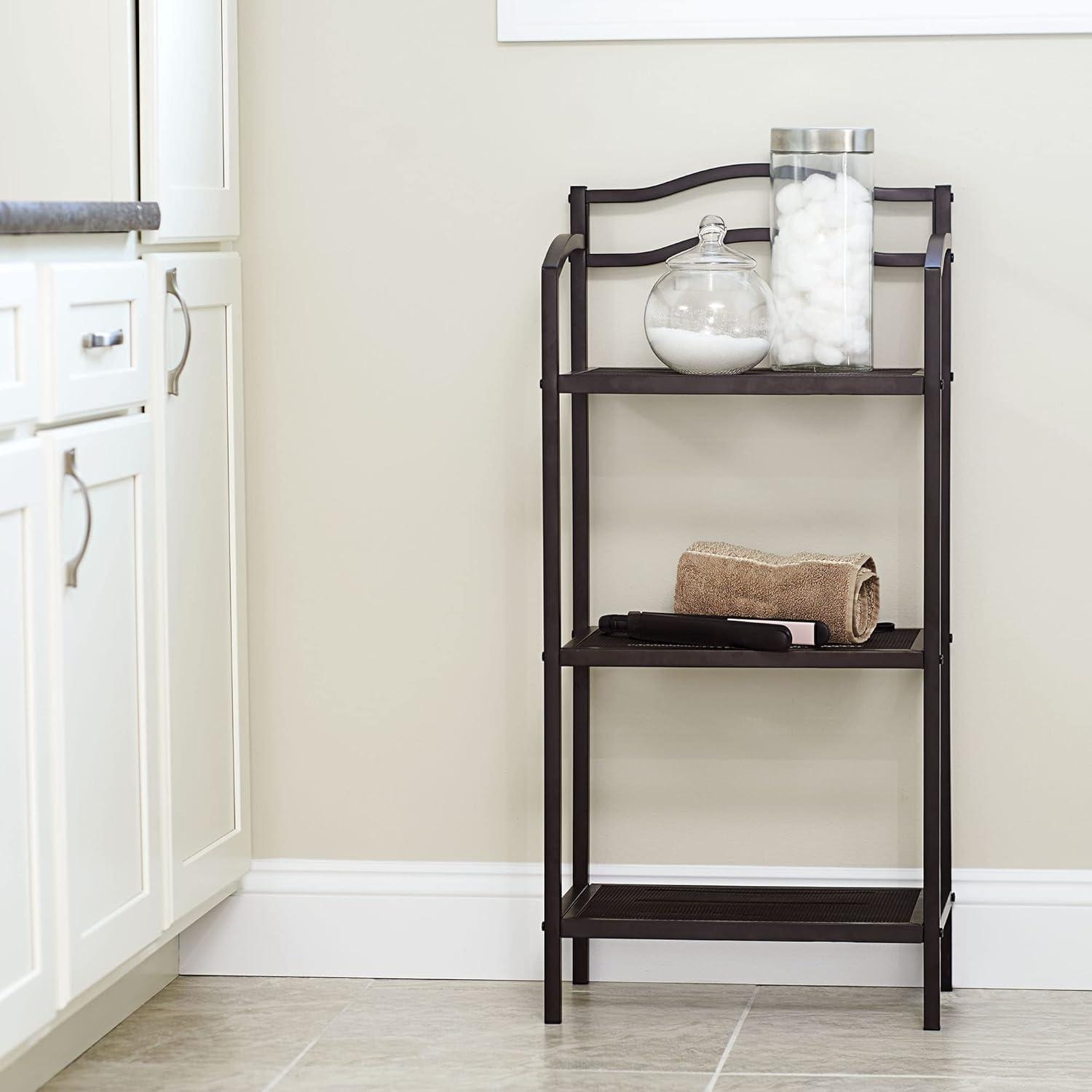 3-Tier Metal Bathroom Storage Shelf, White