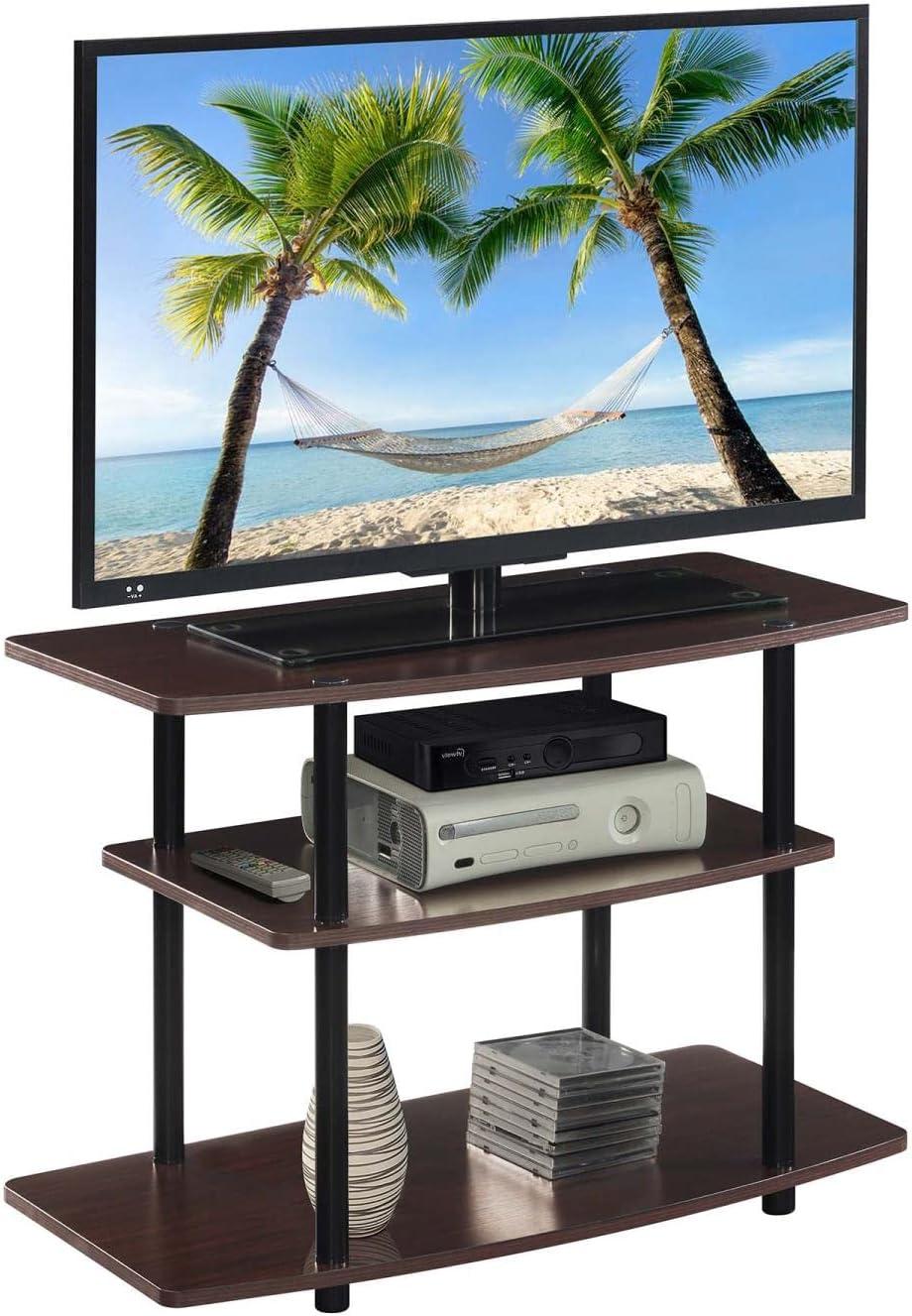 Convenience Concepts Designs2Go No Tools 3 Tier TV Stand, Espresso/Black Poles
